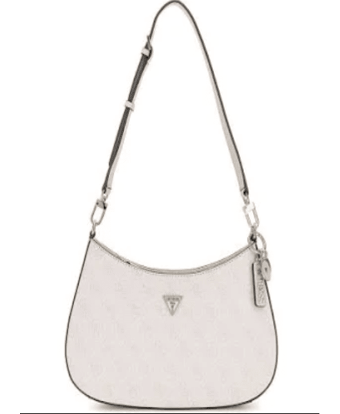 Guess White Noelle Logo Shoulder Bag