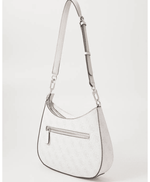 Guess White Noelle Logo Shoulder Bag