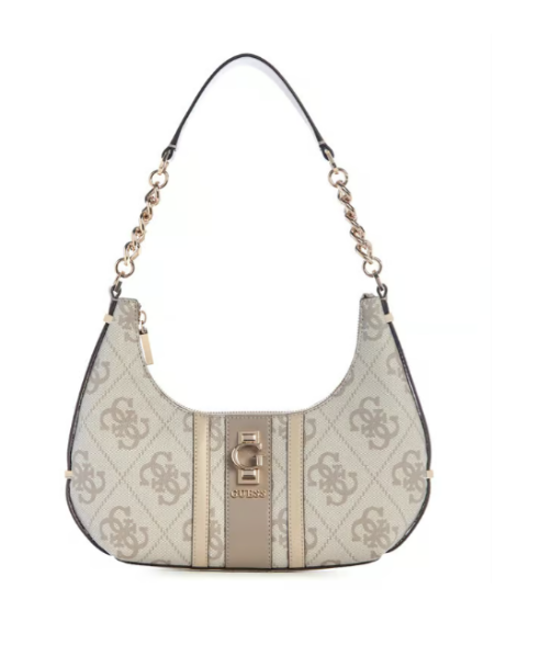 Guess Dark Taupe ERENIA Logo Shoulder Bag