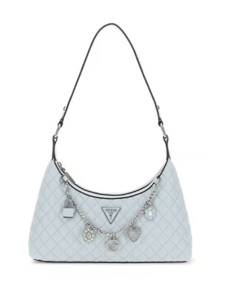 Guess Misty Blue Everlee Quilted Hobo Bag