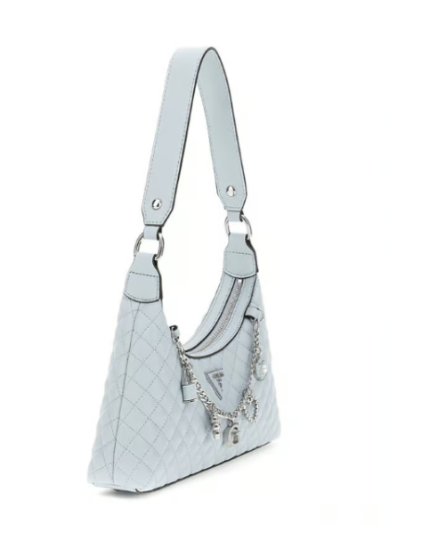 Guess Misty Blue Everlee Quilted Hobo Bag