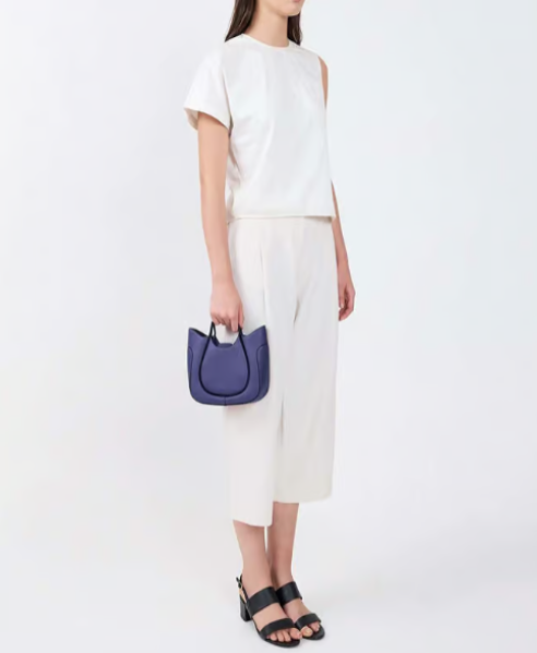 Behno Katrina Series Indigo Textured Small Leather Satchel