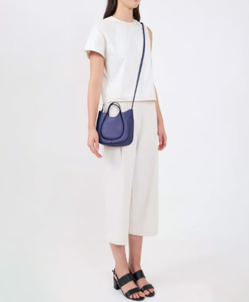 Behno Katrina Series Indigo Textured Small Leather Satchel